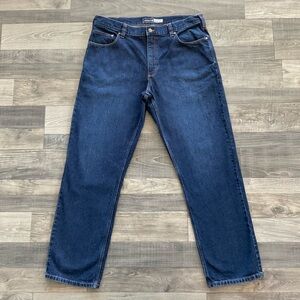 38x34 Carhartt Relaxed Straight Jeans Mens Blue Dark Deep Creek Denim 105119 H44